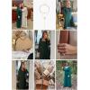 imageHappy Sailed Womens Square Neck Jumpsuits  High Waisted Wide Leg Pants Rompers with PocketsLong Sleeve One Piece OutfitGreen