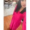 imageHappy Sailed Womens Square Neck Jumpsuits  High Waisted Wide Leg Pants Rompers with PocketsLong Sleeve One Piece OutfitStrawberry Pink