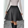 imageHappy Sailed Womens Winter Fall Tweed High Waisted Flared Mini Skater Skirt A Line Pleated Midi SkirtsBlack