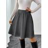 imageHappy Sailed Womens Winter Fall Tweed High Waisted Flared Mini Skater Skirt A Line Pleated Midi SkirtsBlack