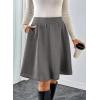 imageHappy Sailed Womens Winter Fall Tweed High Waisted Flared Mini Skater Skirt A Line Pleated Midi SkirtsGrey