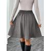 imageHappy Sailed Womens Winter Fall Tweed High Waisted Flared Mini Skater Skirt A Line Pleated Midi SkirtsGrey