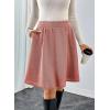 imageHappy Sailed Womens Winter Fall Tweed High Waisted Flared Mini Skater Skirt A Line Pleated Midi SkirtsRed