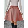 imageHappy Sailed Womens Winter Fall Tweed High Waisted Flared Mini Skater Skirt A Line Pleated Midi SkirtsRed