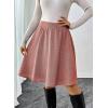 imageHappy Sailed Womens Winter Fall Tweed High Waisted Flared Mini Skater Skirt A Line Pleated Midi SkirtsRed