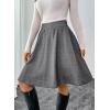imageHappy Sailed Womens Winter Fall Tweed High Waisted Flared Mini Skater Skirt A Line Pleated Midi SkirtsWhite