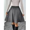 imageHappy Sailed Womens Winter Fall Tweed High Waisted Flared Mini Skater Skirt A Line Pleated Midi SkirtsWhite