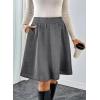 imageHappy Sailed Womens Winter Fall Tweed High Waisted Flared Mini Skater Skirt A Line Pleated Midi SkirtsWhite