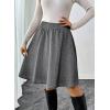 imageHappy Sailed Womens Winter Fall Tweed High Waisted Flared Mini Skater Skirt A Line Pleated Midi SkirtsWhite