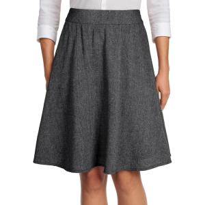 imageHappy Sailed Womens Winter Fall Tweed High Waisted Flared Mini Skater Skirt A Line Pleated Midi SkirtsBlack