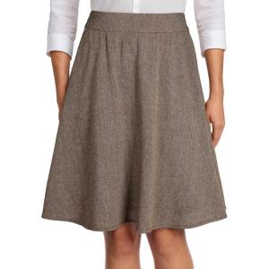 imageHappy Sailed Womens Winter Fall Tweed High Waisted Flared Mini Skater Skirt A Line Pleated Midi SkirtsBrown