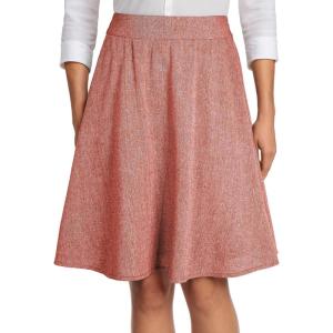 imageHappy Sailed Womens Winter Fall Tweed High Waisted Flared Mini Skater Skirt A Line Pleated Midi SkirtsRed