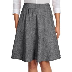 imageHappy Sailed Womens Winter Fall Tweed High Waisted Flared Mini Skater Skirt A Line Pleated Midi SkirtsWhite