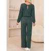 imageHappy Sailed Jumpsuits for Women Casual Loose Solid Ribbed Crewneck Long Sleeve Long Romper with PocketsDark Green