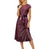 imageHappy Sailed Winter Fall Sleeveless Crewneck Velvet Casual Dress Party Midi Dresses with PocketsBurgundy