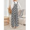 imageHappy Sailed Womens Plaid Overalls Casual Loose Sleeveless Adjustable Straps Wide Leg Pants Jumpsuit with PocketsBlack