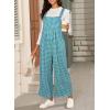 imageHappy Sailed Womens Plaid Overalls Casual Loose Sleeveless Adjustable Straps Wide Leg Pants Jumpsuit with PocketsBlue