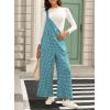 imageHappy Sailed Womens Plaid Overalls Casual Loose Sleeveless Adjustable Straps Wide Leg Pants Jumpsuit with PocketsBlue