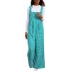 imageHappy Sailed Womens Plaid Overalls Casual Loose Sleeveless Adjustable Straps Wide Leg Pants Jumpsuit with PocketsBlue