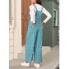 imageHappy Sailed Womens Plaid Overalls Casual Loose Sleeveless Adjustable Straps Wide Leg Pants Jumpsuit with PocketsBlue