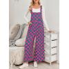 imageHappy Sailed Womens Plaid Overalls Casual Loose Sleeveless Adjustable Straps Wide Leg Pants Jumpsuit with PocketsPink