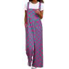 imageHappy Sailed Womens Plaid Overalls Casual Loose Sleeveless Adjustable Straps Wide Leg Pants Jumpsuit with PocketsPink