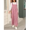 imageHappy Sailed Womens Plaid Overalls Casual Loose Sleeveless Adjustable Straps Wide Leg Pants Jumpsuit with PocketsRed