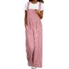 imageHappy Sailed Womens Plaid Overalls Casual Loose Sleeveless Adjustable Straps Wide Leg Pants Jumpsuit with PocketsRed