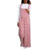imageHappy Sailed Womens Plaid Overalls Casual Loose Sleeveless Adjustable Straps Wide Leg Pants Jumpsuit with PocketsRed
