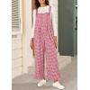 imageHappy Sailed Womens Plaid Overalls Casual Loose Sleeveless Adjustable Straps Wide Leg Pants Jumpsuit with PocketsRed