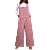 imageHappy Sailed Womens Plaid Overalls Casual Loose Sleeveless Adjustable Straps Wide Leg Pants Jumpsuit with PocketsRed