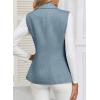 imageHappy Sailed Womens Sleeveless Vest Tops 2025 Trendy Double Breasted Tweed Blazer Business Work Suits with PocketsBlue
