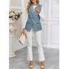 imageHappy Sailed Womens Sleeveless Vest Tops 2025 Trendy Double Breasted Tweed Blazer Business Work Suits with PocketsBlue