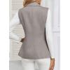 imageHappy Sailed Womens Sleeveless Vest Tops 2025 Trendy Double Breasted Tweed Blazer Business Work Suits with PocketsGrey