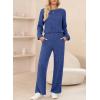 imageHappy Sailed Jumpsuits for Women Casual Loose Solid Ribbed Crewneck Long Sleeve Long Romper with Pockets