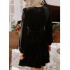 imageHappy Sailed Womens Velvet Dress Fall Winter Long Sleeve Front Bowknot High Waisted A Line Cocktail Dresses for Wedding GuestBlack