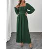 imageHappy Sailed Womens Long Sleeve Jumpsuits Loose Fit Overalls Square Neck Pockets High Waisted Wide Leg Pants RompersLacegreen