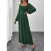 imageHappy Sailed Womens Long Sleeve Jumpsuits Loose Fit Overalls Square Neck Pockets High Waisted Wide Leg Pants RompersLacegreen