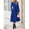 imageHappy Sailed Womens Velvet Dress Fashion Fall Winter Long Sleeve High Waist ALine Semi Formal Wedding Guest DressesBlue