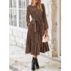 imageHappy Sailed Womens Velvet Dress Fashion Fall Winter Long Sleeve High Waist ALine Semi Formal Wedding Guest DressesBrown Coffee