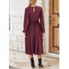 imageHappy Sailed Womens Velvet Dress Fashion Fall Winter Long Sleeve High Waist ALine Semi Formal Wedding Guest DressesBurgundy