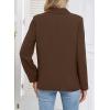 imageHappy Sailed Womens Long Sleeve Blazer Business Casual Open Front Work Office Suit JacketsBrown