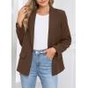 imageHappy Sailed Womens Long Sleeve Blazer Business Casual Open Front Work Office Suit JacketsBrown