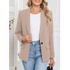 imageHappy Sailed Womens Long Sleeve Blazer Business Casual Open Front Work Office Suit JacketsDark Khaki