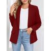 imageHappy Sailed Womens Long Sleeve Blazer Business Casual Open Front Work Office Suit JacketsRed