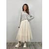 imageHappy Sailed Womens Tulle Skirt Fall Fashion Elastic High Waisted ALine Layered Flowy Long Tutu Skirts Date Night OutfitsBeige