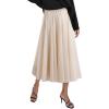 imageHappy Sailed Womens Tulle Skirt Fall Fashion Elastic High Waisted ALine Layered Flowy Long Tutu Skirts Date Night OutfitsBeige