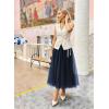 imageHappy Sailed Womens Tulle Skirt Fall Fashion Elastic High Waisted ALine Layered Flowy Long Tutu Skirts Date Night OutfitsBlue