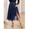 imageHappy Sailed Womens Tulle Skirt Fall Fashion Elastic High Waisted ALine Layered Flowy Long Tutu Skirts Date Night OutfitsBlue