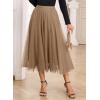 imageHappy Sailed Womens Tulle Skirt Fall Fashion Elastic High Waisted ALine Layered Flowy Long Tutu Skirts Date Night OutfitsBrown